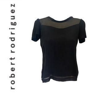 ROBERT RODRIGUEZ black lined silk front top